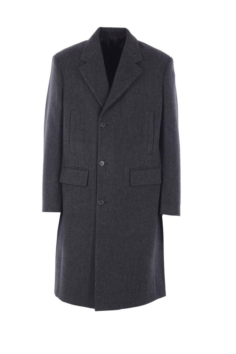 コート PRADA DARK GREY WOOL BLEND COAT Women's Prada Long coats and winter coats | Lyst