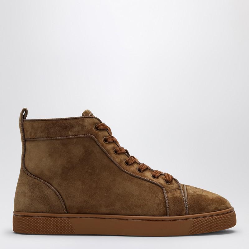 Christian Louboutin Suede Louis High Top Sneakers in Brown for Men Lyst