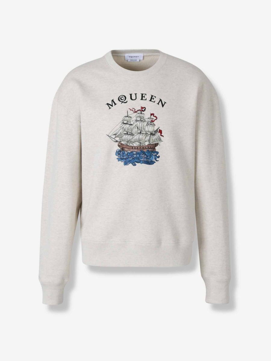 スウェット・トレーナー Alexander Mcqueen Sweatshirt With Logo Embroidery Alexander McQueen Sweatshirt with Embroidered Logo Oversized