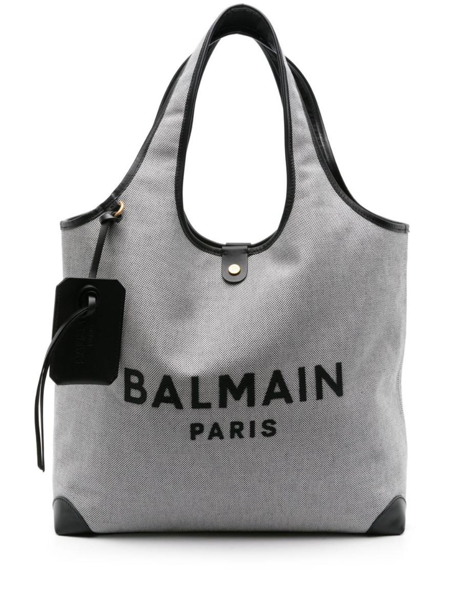 Balmain B-Army Canvas Tote Bag in Gray | Lyst