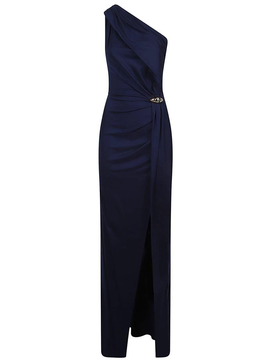 オールインワン・サロペット Elisabetta Franchi One-Shoulder Draped Blue Evening Dress Elisabetta Franchi One Shoulder Dresses for Women | Lyst