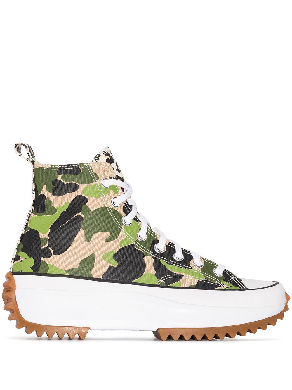 Converse Camouflage Run Star Hike High-top Sneakers in Green | Lyst