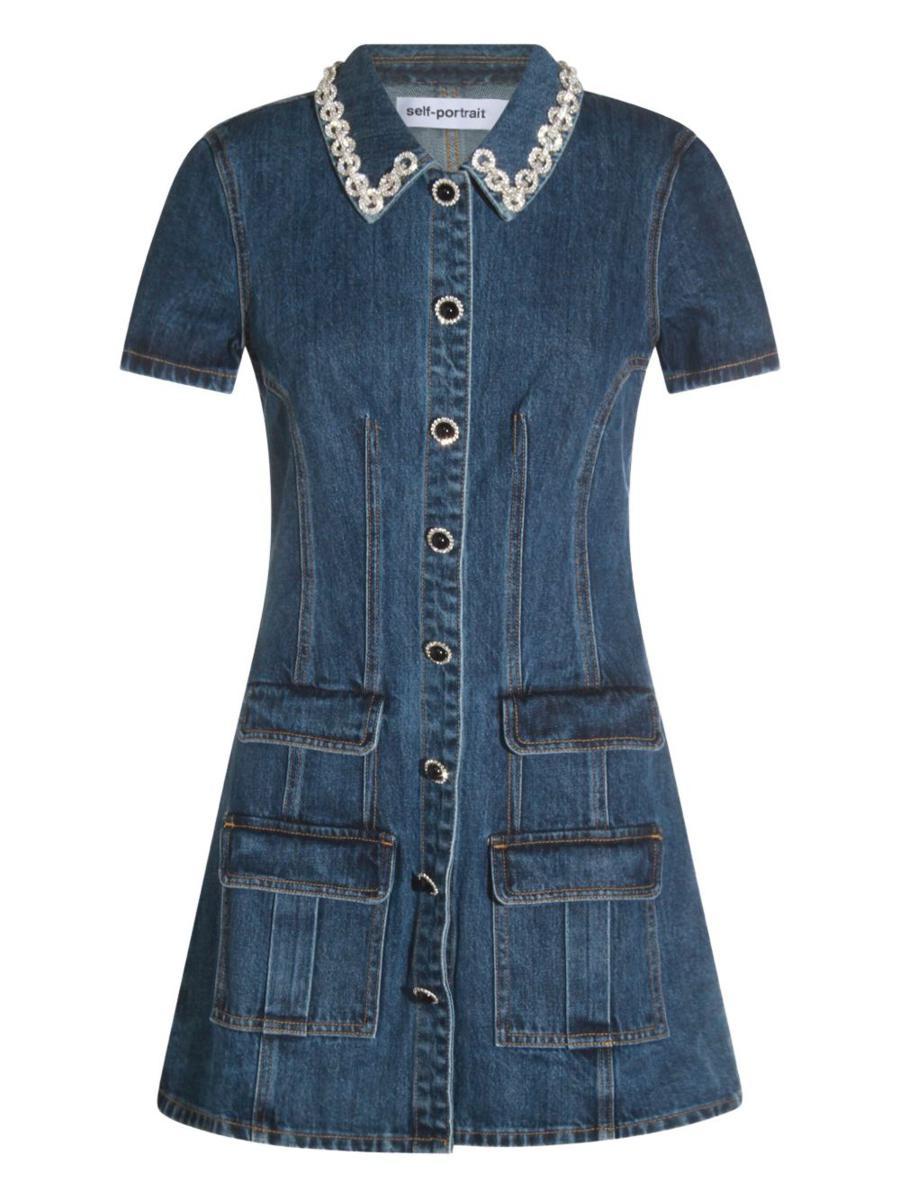 【SELF PORTRAIT】 ミニシャツドレス Self-Portrait Mini and short dresses for Women | Online Sale