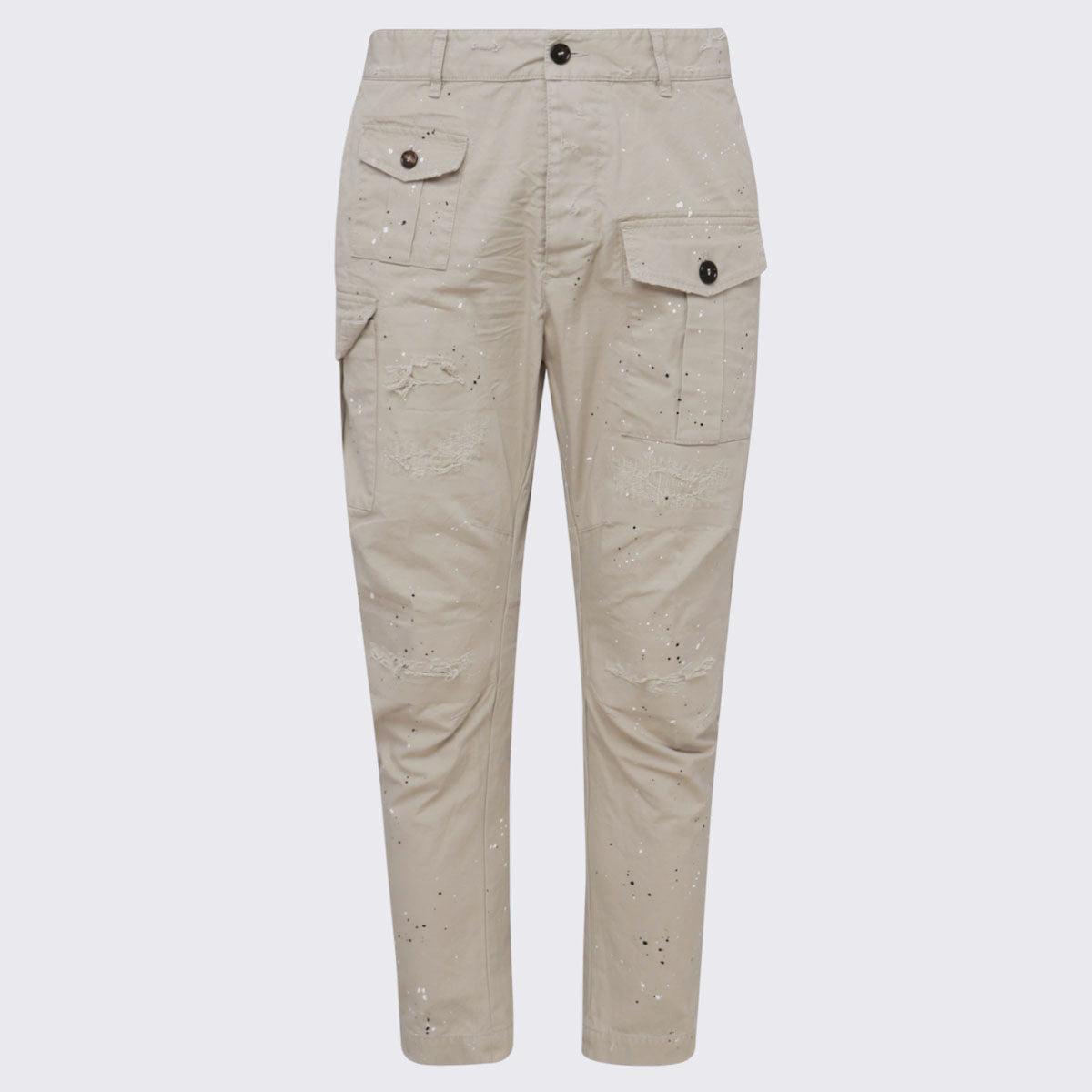 Slacks and Chinos Slacks and Chinos DSquared² Trousers Natural DSquared² Cotton Trouser in Beige Mens Trousers for Men 