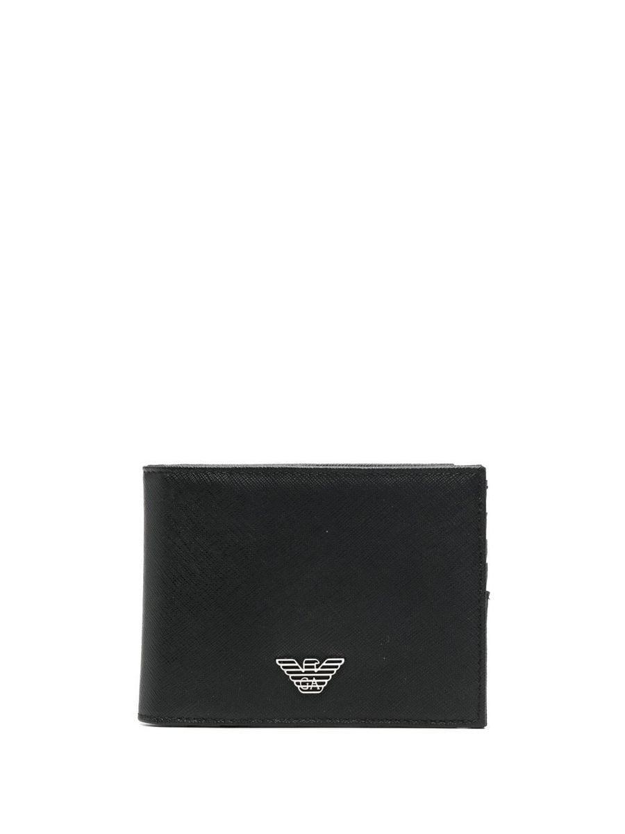 Emporio Armani Leather Wallet in Black for Men | Lyst