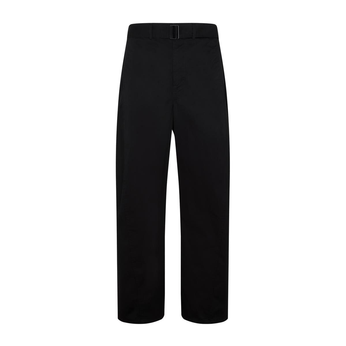 Lemaire Light Belted Twisted Pants in Black for Men | Lyst