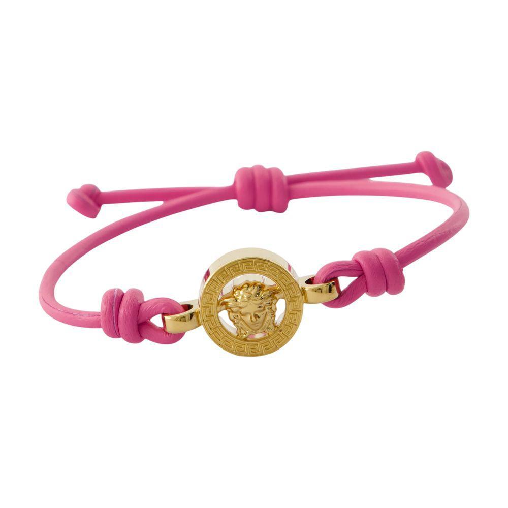 ブレスレット Bracelet - Versace - l - Pink VERSACE Leather Medusa Charm Bracelet Pink Gold Women's