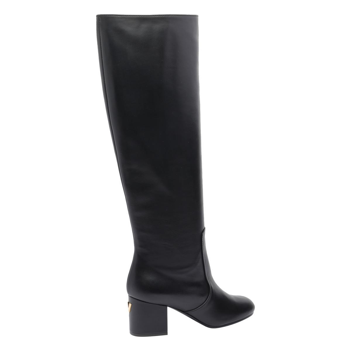 ブーツその他 Via Roma 15 Black Suede Heeled High Boot Via Roma 15 80mm V-plaque knee-high Boots | Black | FARFETCH GE