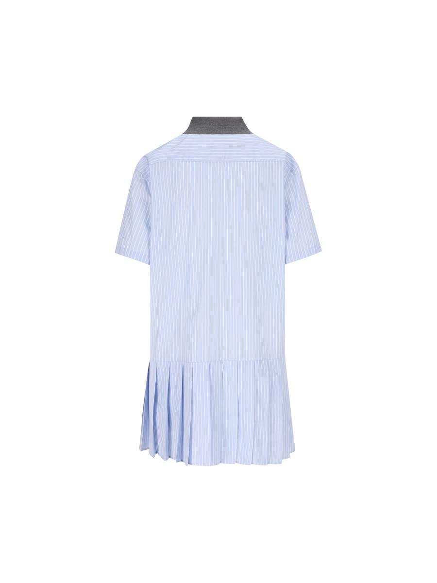 スカート MIU MIU Mini chemisier dress Light Blue Miu Miu Light blue/white striped mini chemisier dress