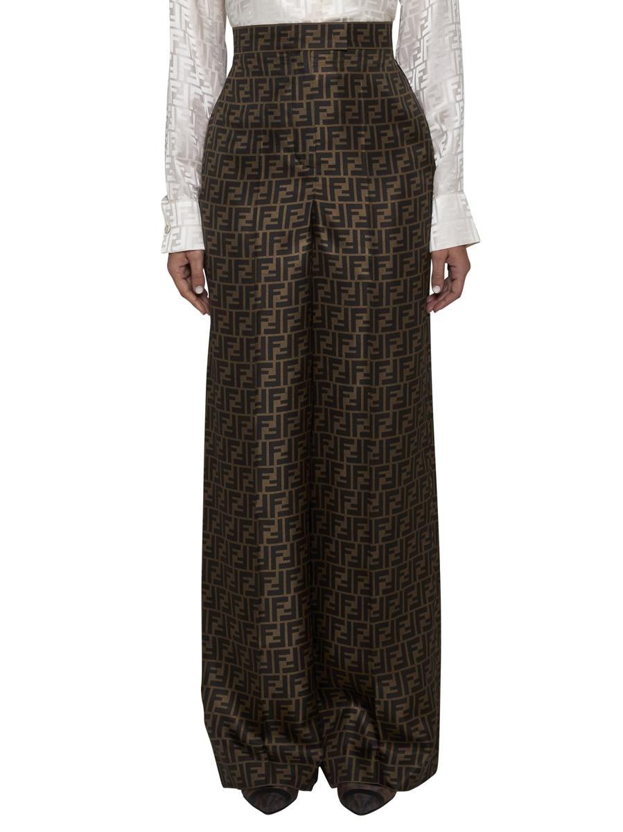 Fendi Trousers in Brown | Lyst