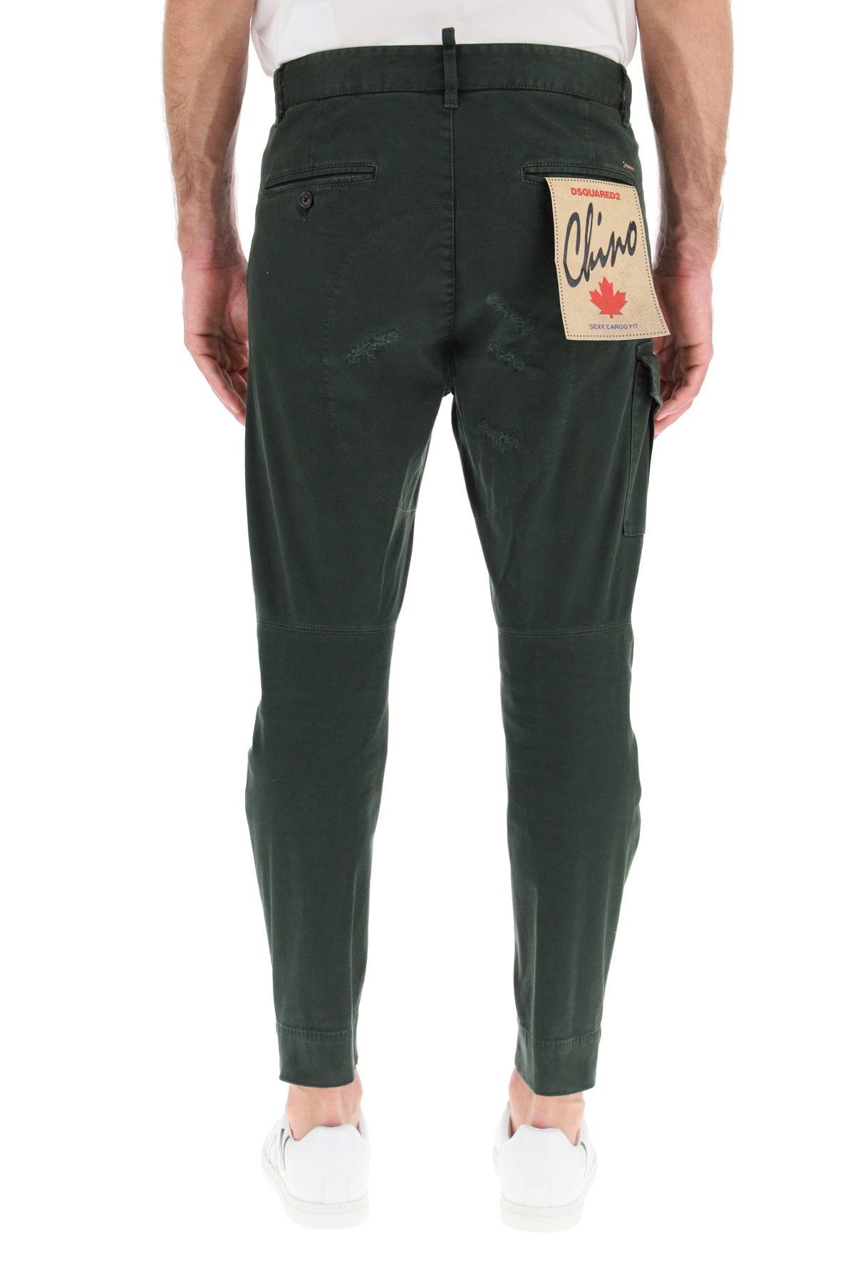 DSquared² Cotton Sexy Cargo Trousers in Green for Men | Lyst