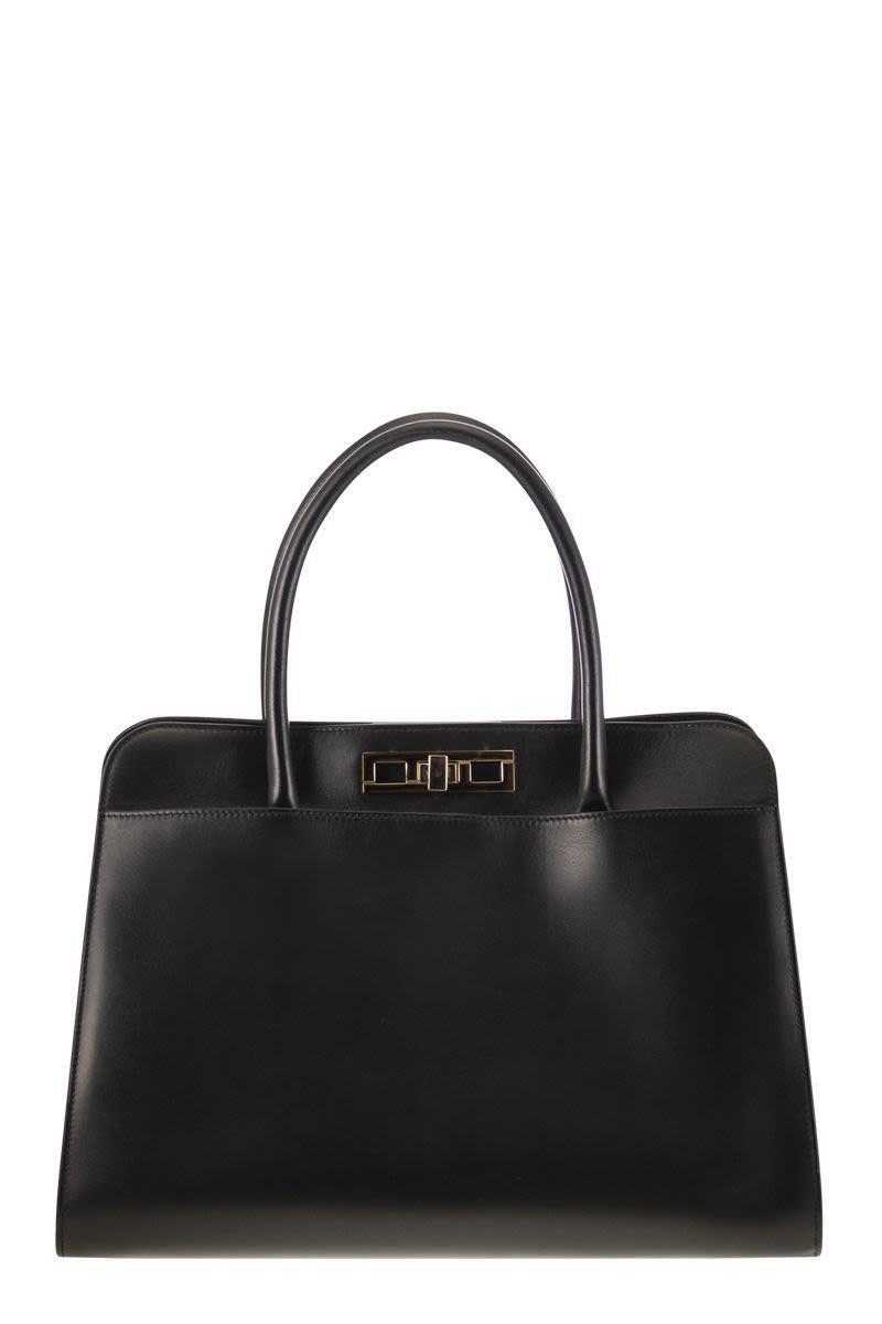 ★関税込み★ FABIANA FILIPPI BLACK LEATHER TOP HANDLE BAG Fabiana Filippi Black Leather Top Handle Bag | italist