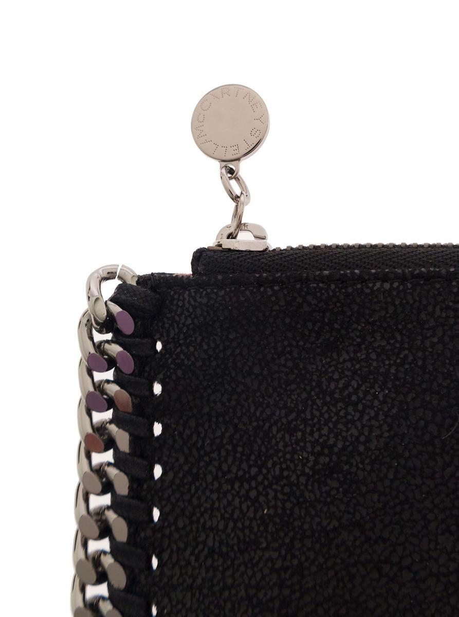 Stella McCartney Card-holder With Chain Detail In Faux Leather in