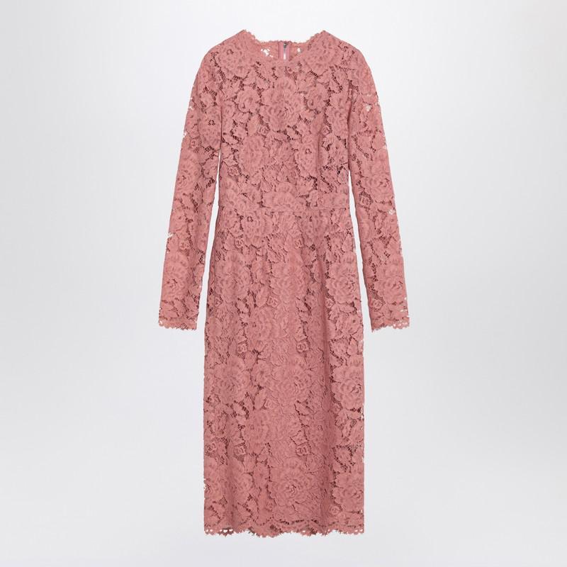 ワンピース DOLCE&GABBANA PINK LACE TUBE LONGUETTE DRESS Dolce&Gabbana Pink lace tube longuette dress | TheDoubleF