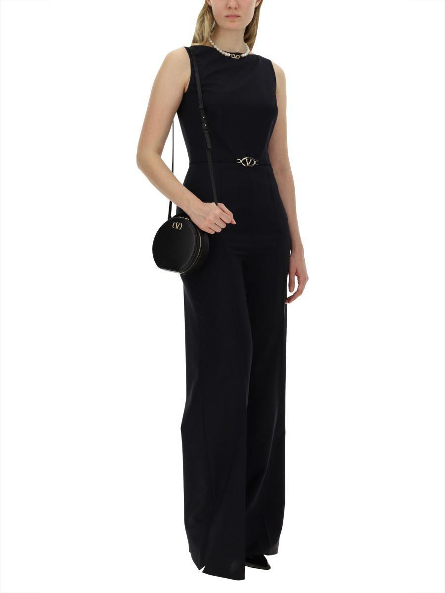 【関税＆送料込み】Valentino Garavani Jumpsuit With V Detai VALENTINO GARAVANI Belted wool and mohair-blend jumpsuit