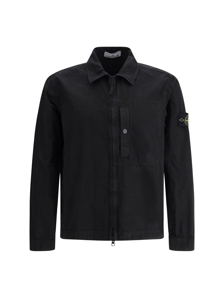 Tシャツ・カットソー STONE Overshirt with chest pocket and two-way zip Stone Island Overshirt With Chest Pocket And Two-Way Zip in