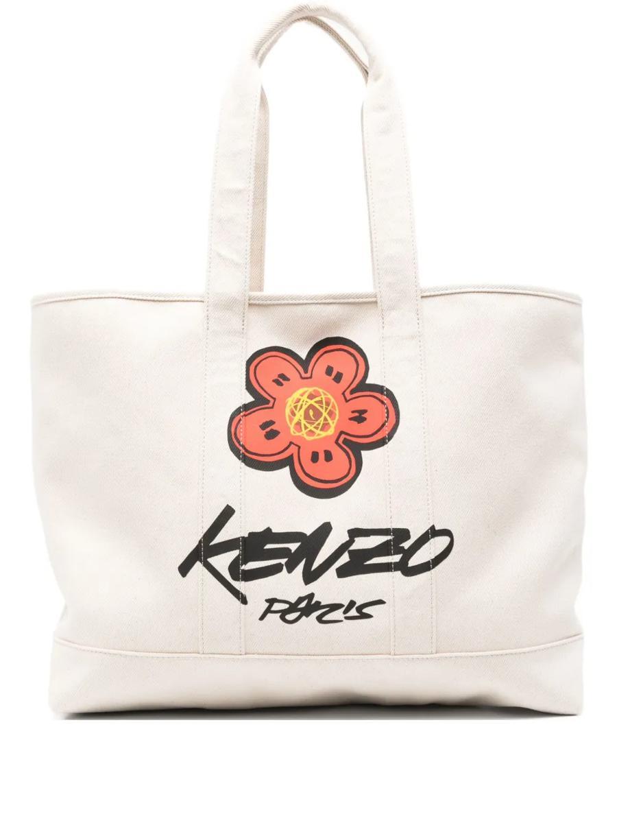 KENZO フラワープリント トートバッグ ベージュ Kenzo - 'Boke Flower' Tote Bag | HBX - Globally Curated