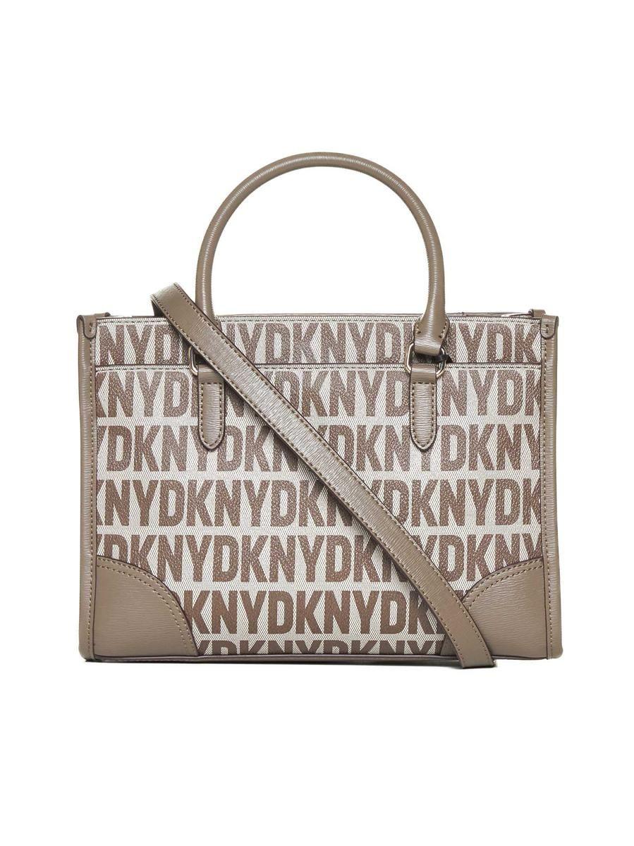 DKNY Carol Logo Print Tote Bag, Chino/Truffle