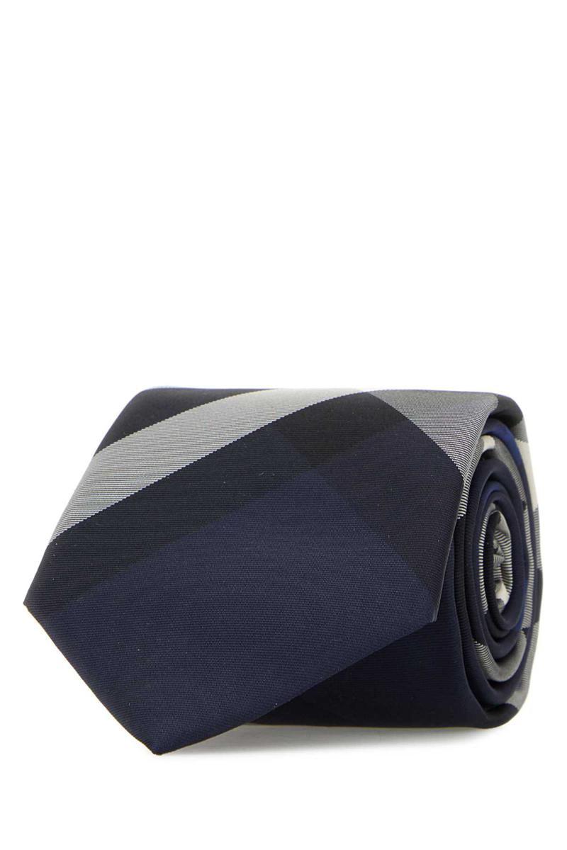 Navy Burberry Bowties Burberry Manston Check Silk Tie Dark Blue