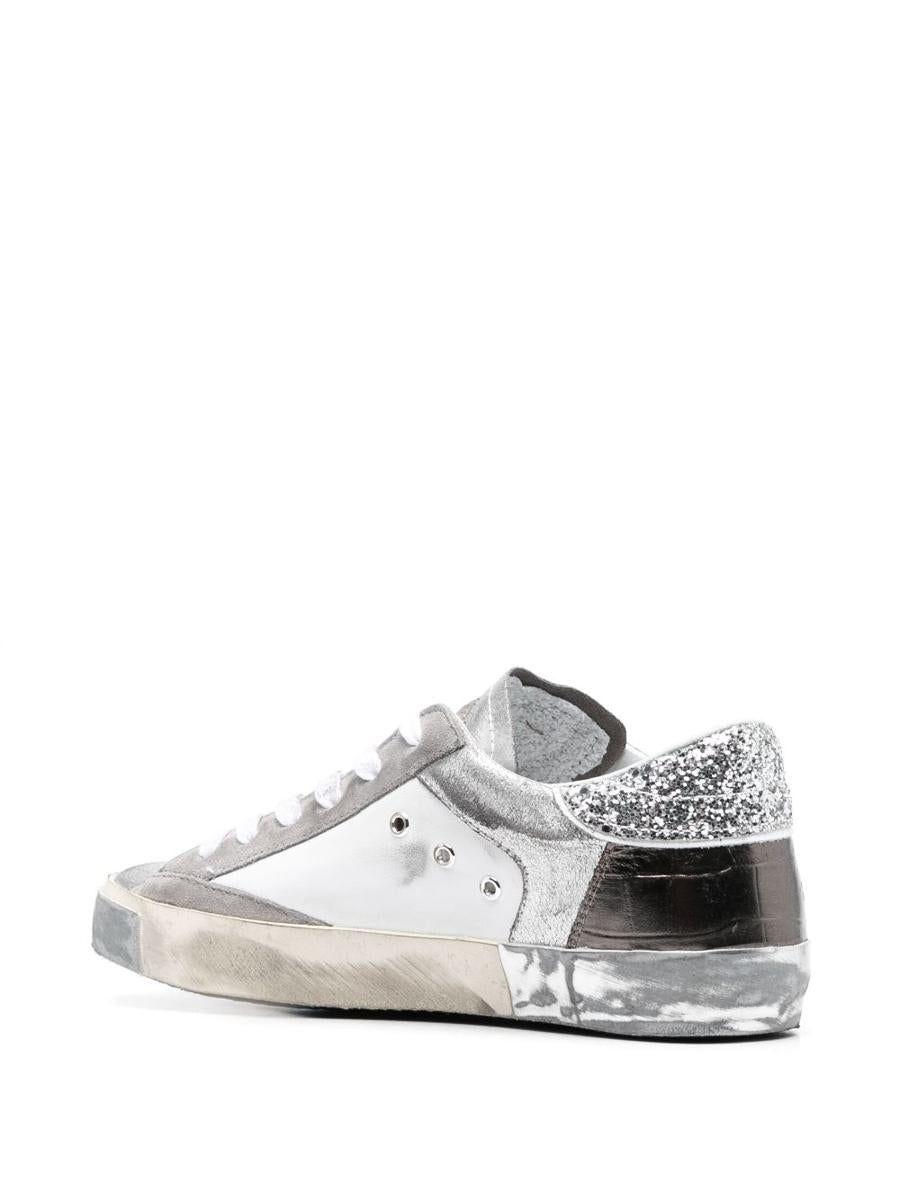Philippe Model Glitter-detailing Sneakers in White | Lyst