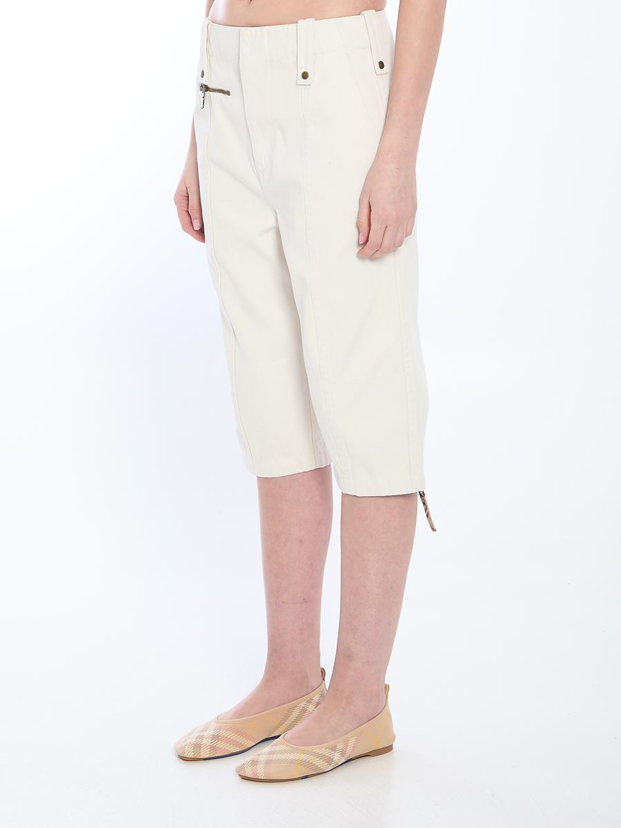 パンツ Burberry Capri Trousers In Cotton Cotton Capri Trousers in Quill - Women | Burberry® Official