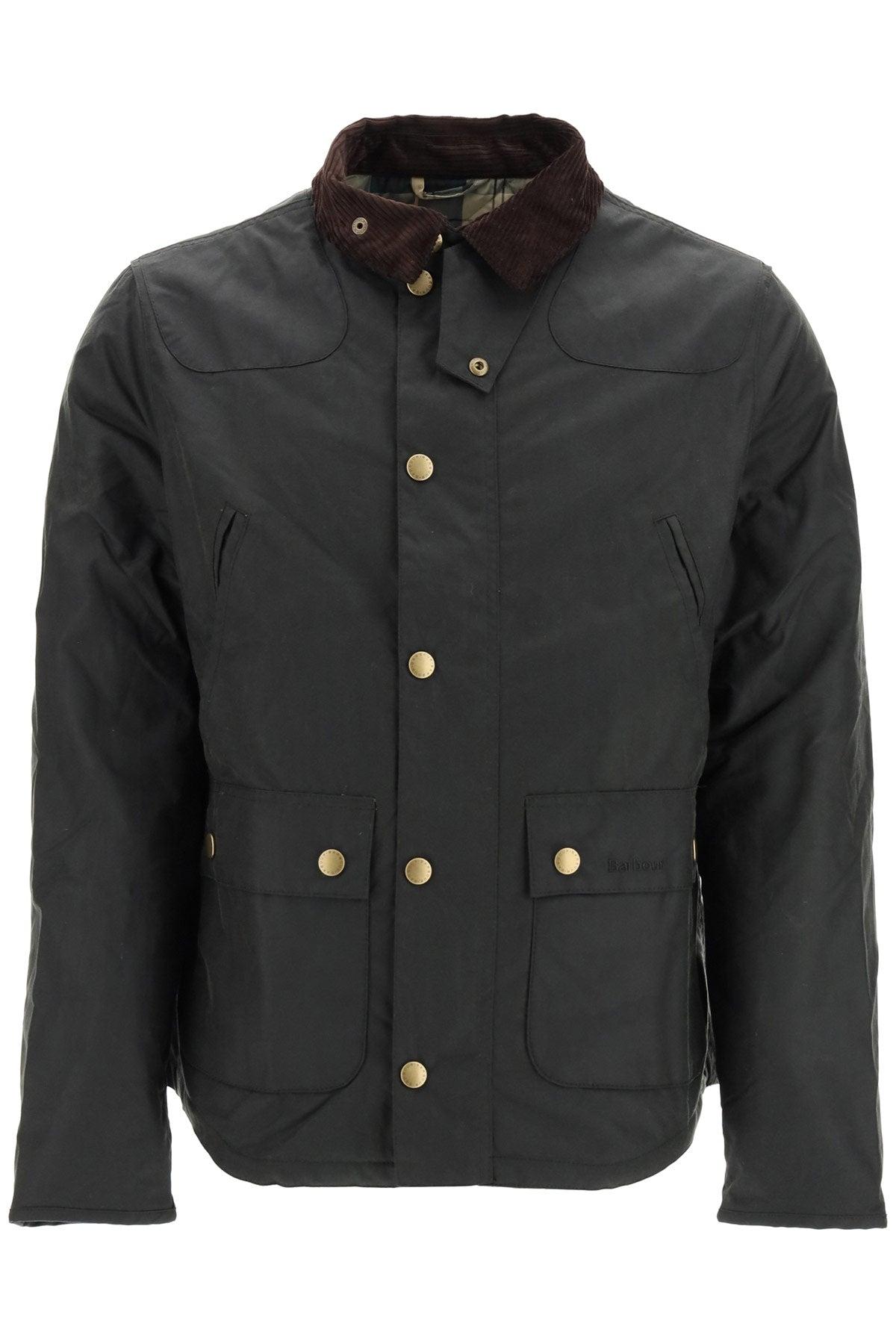Barbour Cotton Reelin Coated Jacket in Green (Black) for Men | Lyst