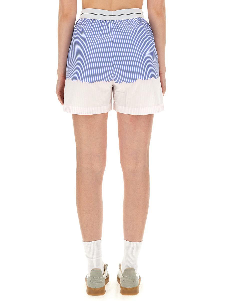 MSGM Kids logo-print pleated shorts - White