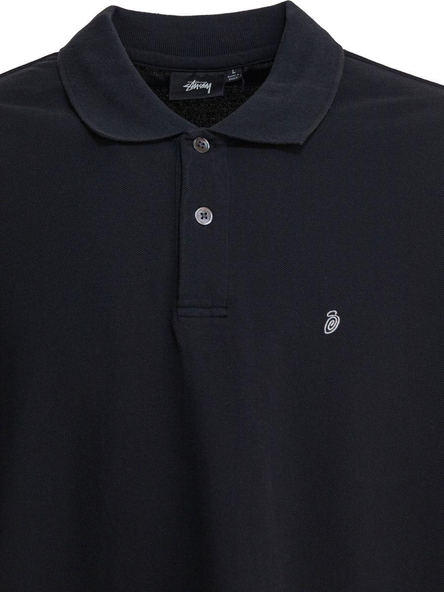 Stussy Pigment Dyed Pique Polo Black STUSSY◇24SS/PIGMENT DIED