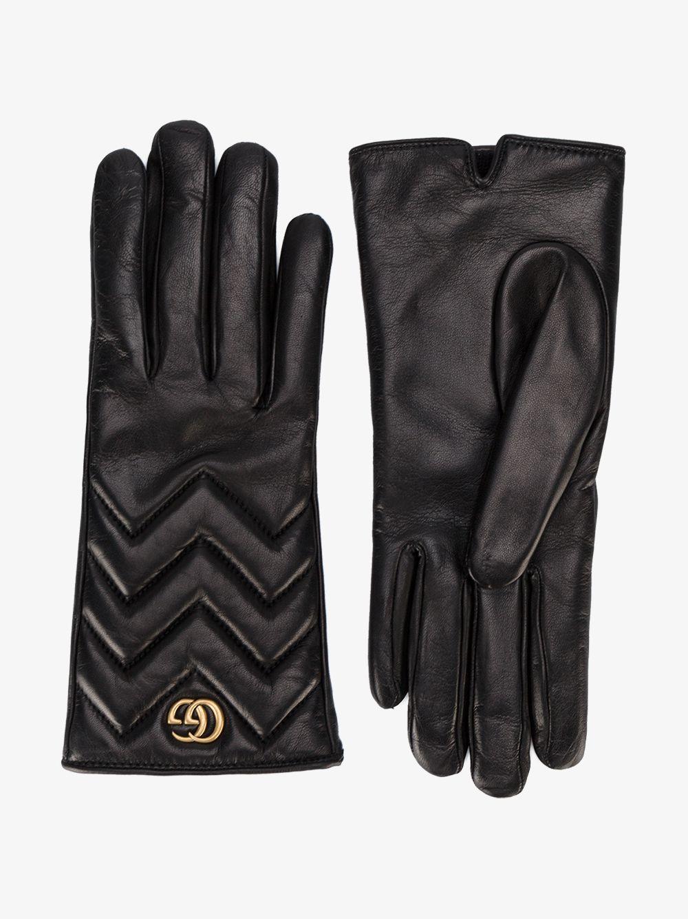 Gucci Leather GG Marmont Gloves in Black Save 51 Lyst