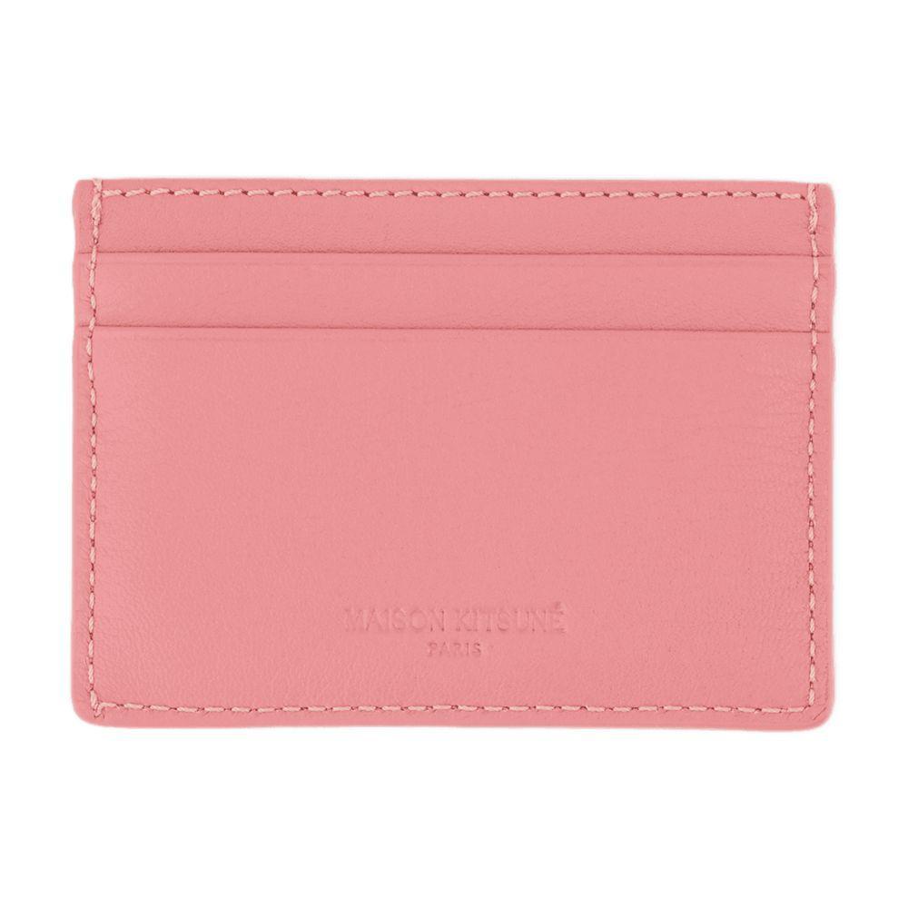 MAISON KITSUNE【上品な質感☆Cloud Cardholder ピンクレザー 】 maison-kitsune-PINK-Cloud-