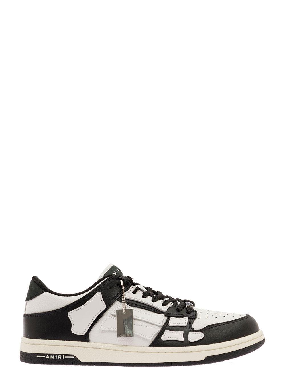 Amiri 'skel Top Low' White And Sneakers With Skeleton Patch In Leather ...