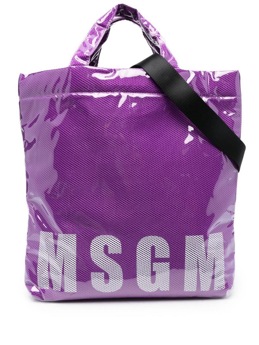 MSGM Logo-print Tote Bag in Purple | Lyst