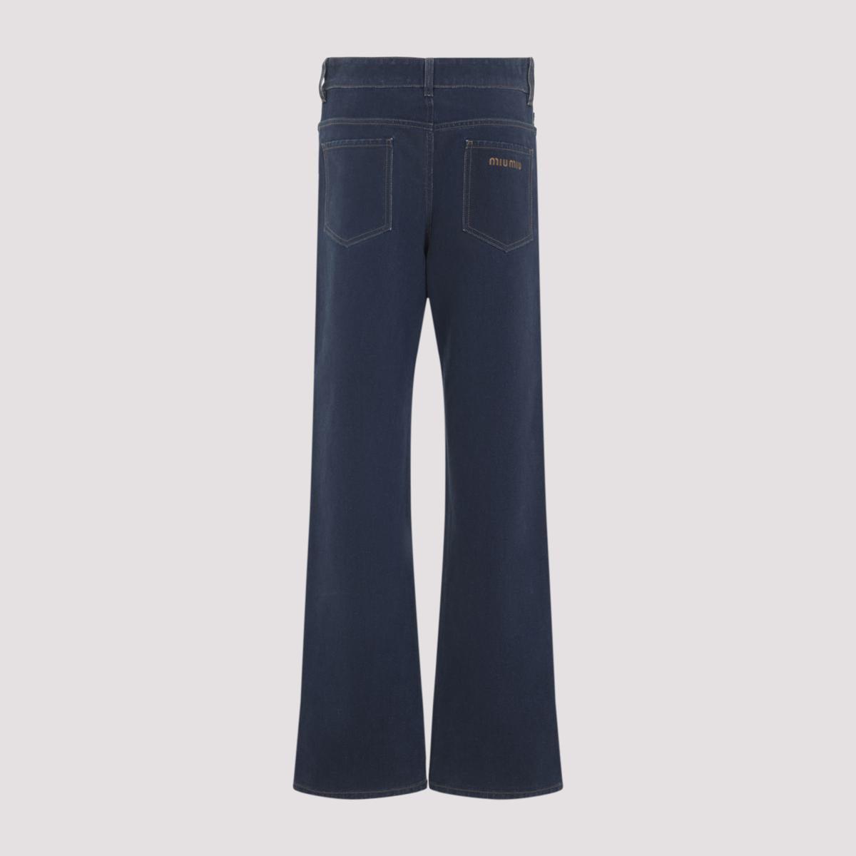デニム・ジーパン MIU MIU Women Straight Pants MP1721SOOO14A7 F0X24 BLUE Miu Miu straight-leg jeans | REVERSIBLE