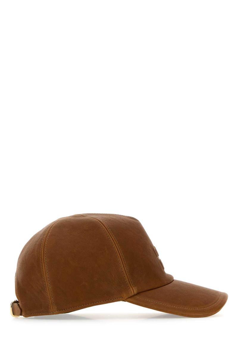 Miu Miu Logo Leather Hat in Brown | Lyst