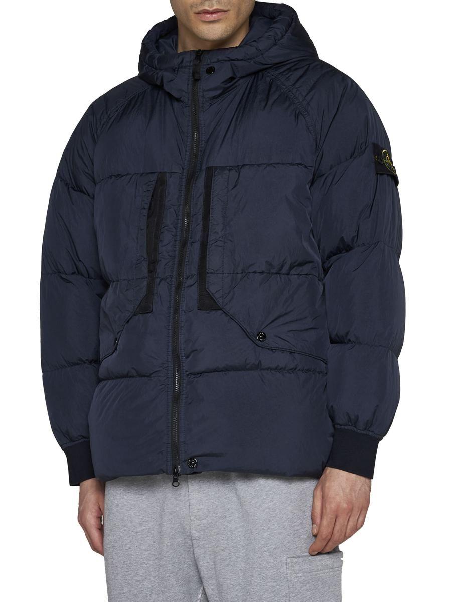 Stone Island Coats in Blue for Men | Lyst