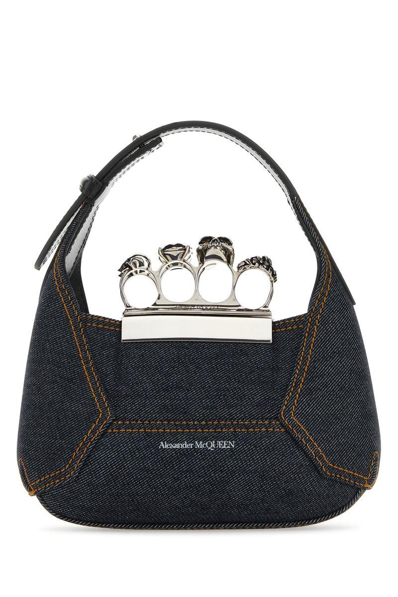 ショルダーバッグ・ポシェット Jewelled Mini Hobo Bag - Alexander Mcqueen - Leather - Black Alexander McQueen The Jewelled Hobo Leather Mini Bag | Black
