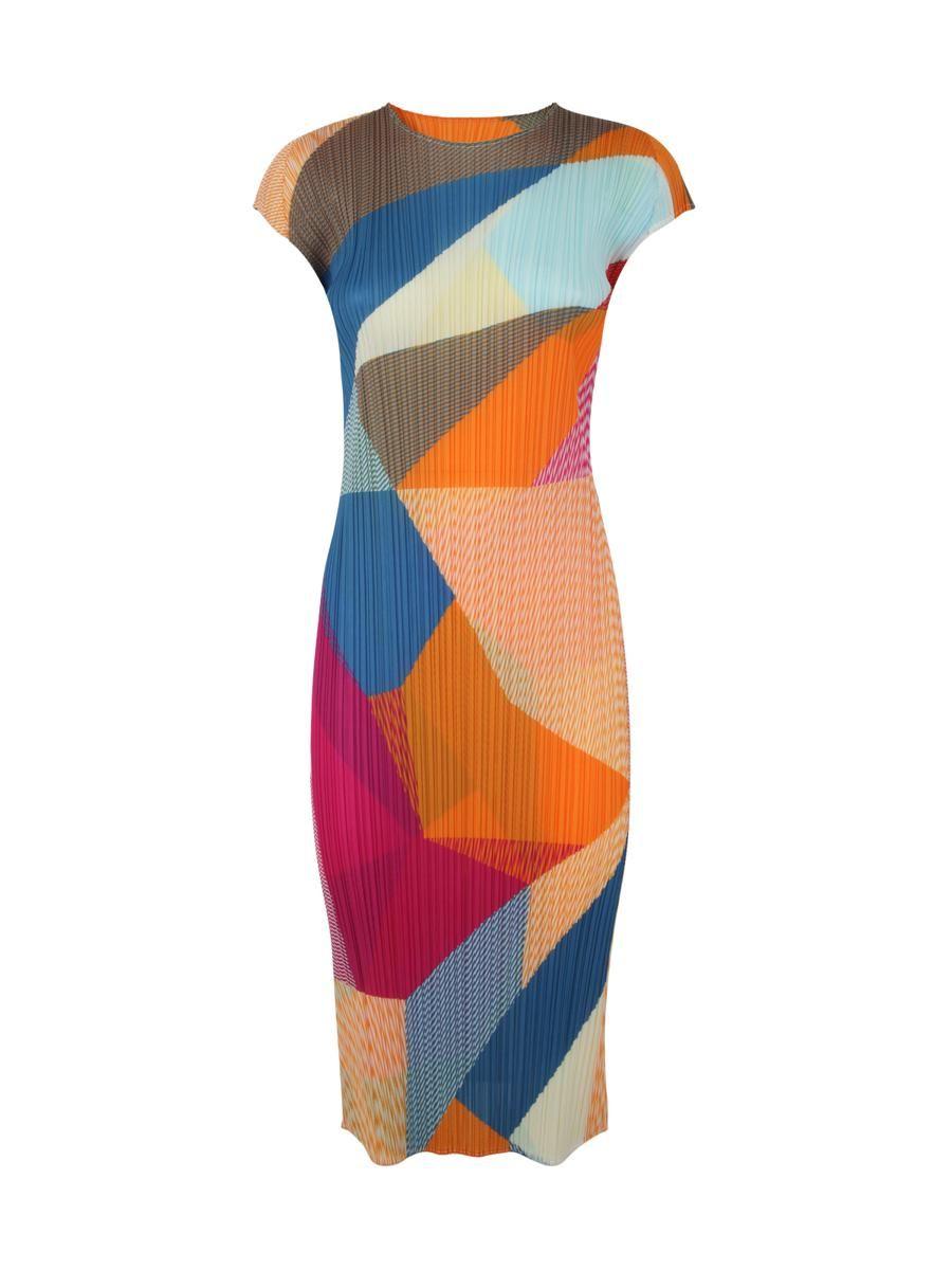 Pleats Please Issey Miyake Crossroad Short Sleeves Dress Clothing
