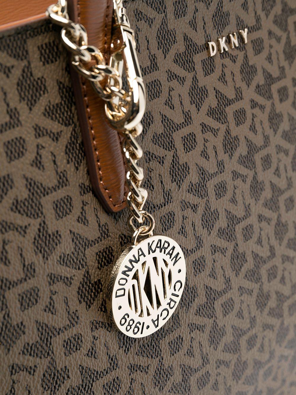 dkny brown leather bolsa