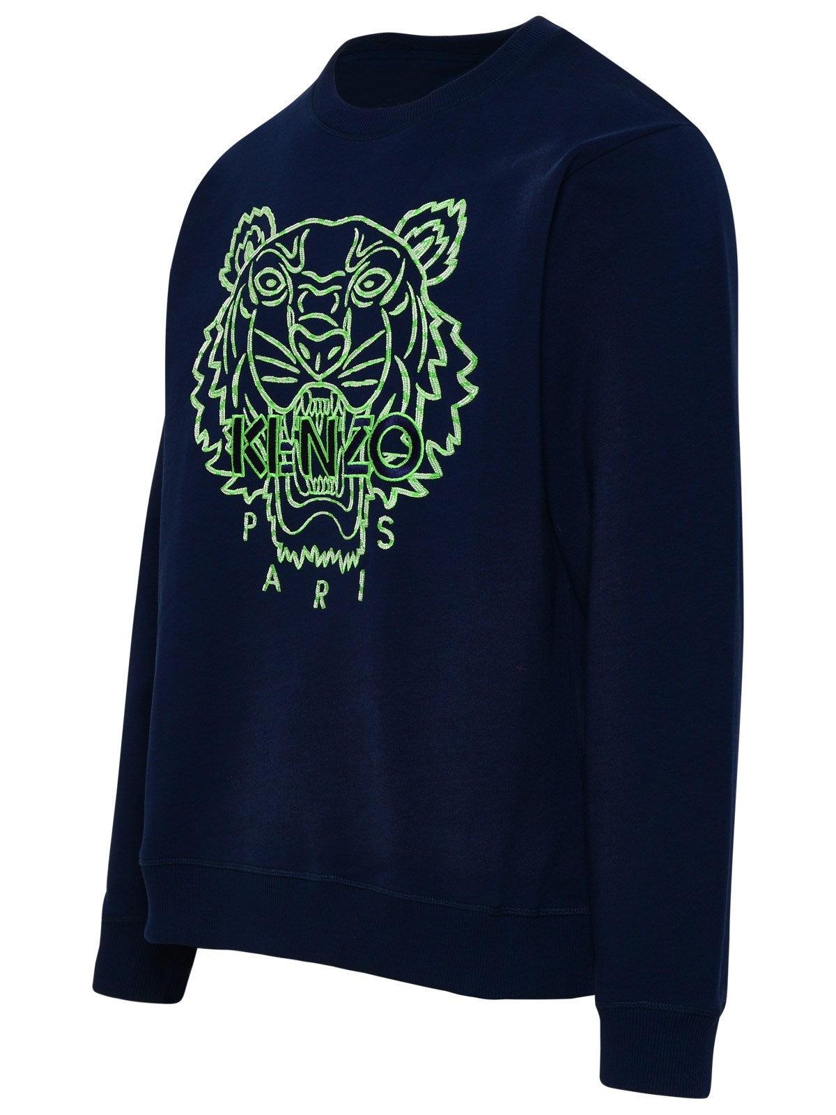 KENZO Blue Cotton Tiger Sweatshirt for 