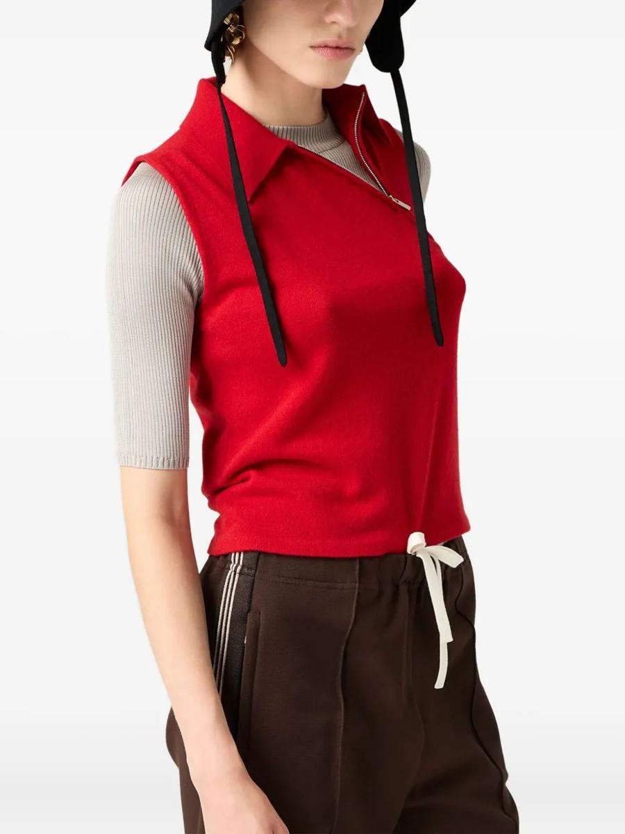 トップス Miu Miu 00s Red Rib Knit トップス Miu Miu 00s Red Rib Knit Miu Miu 00s Red Rib Knit