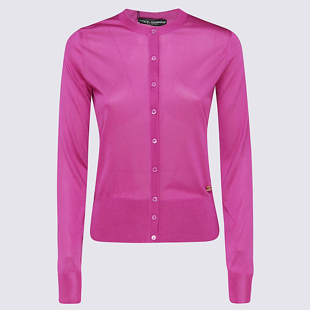 Dolce & Gabbana Fuchsia Pink Fine-knitcardigan | Lyst