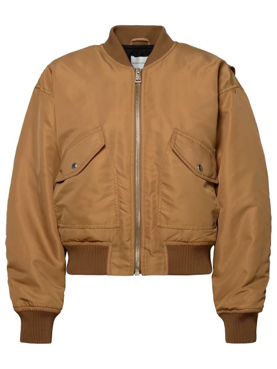 Maison Kitsuné Mole Polyester Bomber Jacket in Brown | Lyst