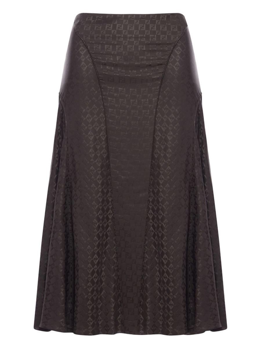 スカート Fendi Black Silk Skirt Fendi - Silk midi skirt black - The Corner