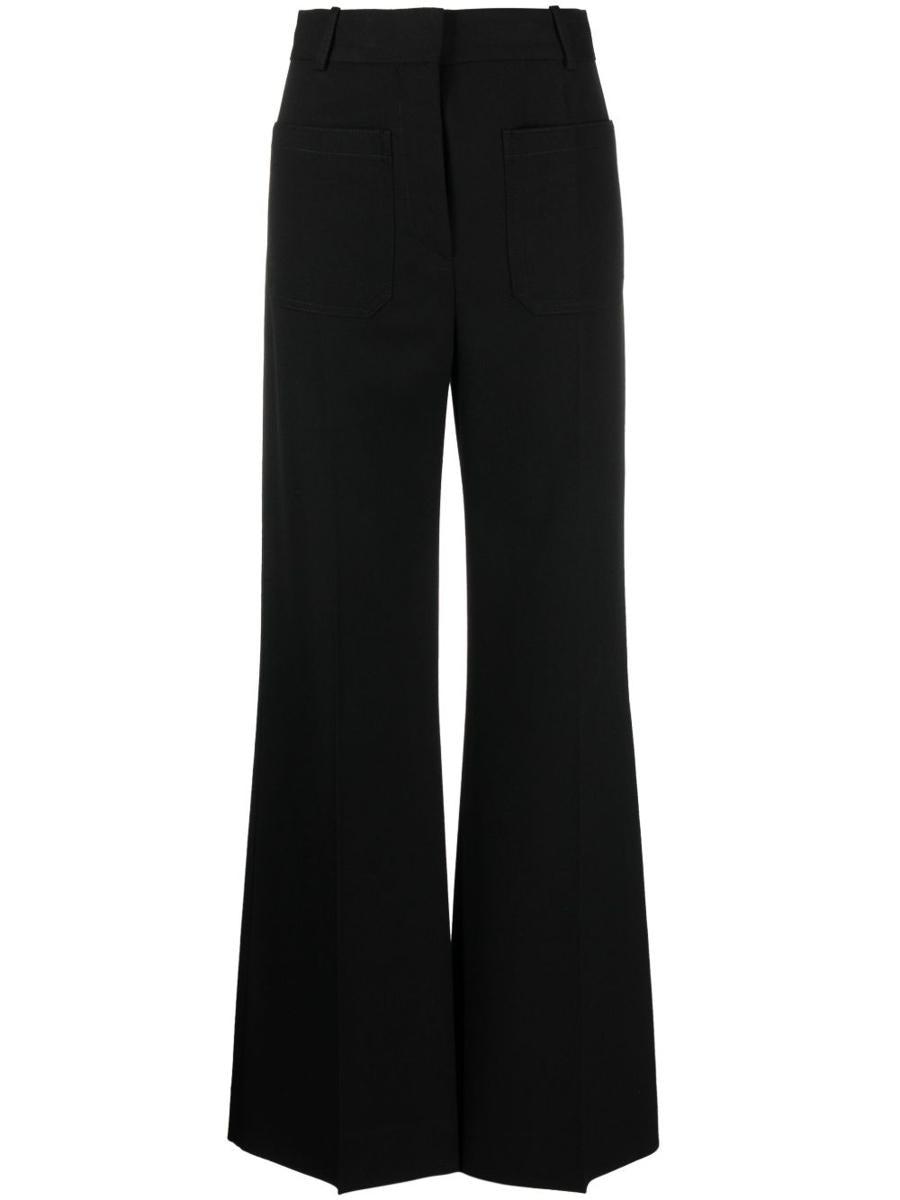 パンツ VICTORIA BECKHAM CROPPED BLACK TROUSERS IN WOOL BLEND VICTORIA BECKHAM Cropped crepe flared pants | NET-A-PORTER
