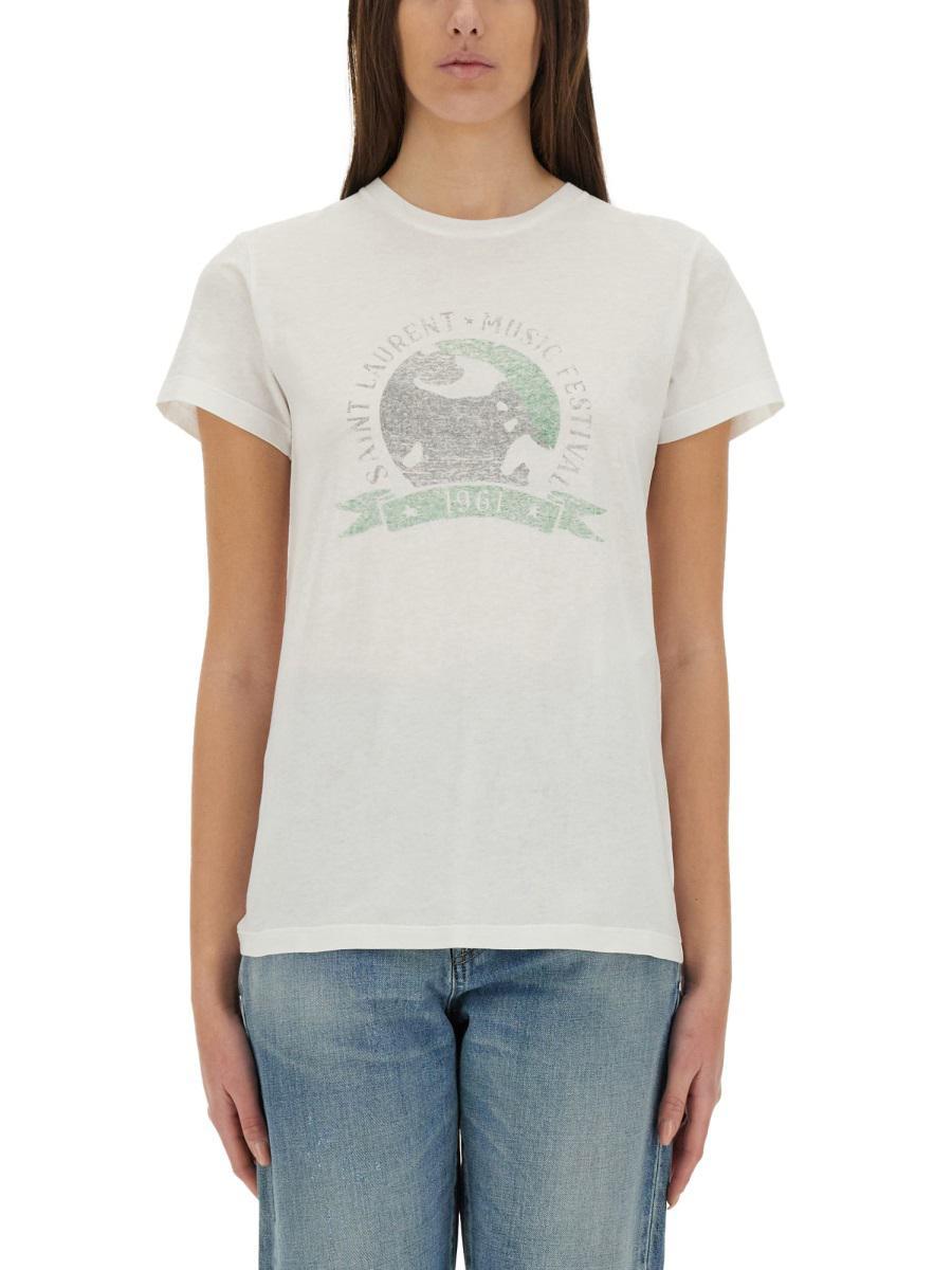 Women's Saint Laurent T-shirts | Lyst