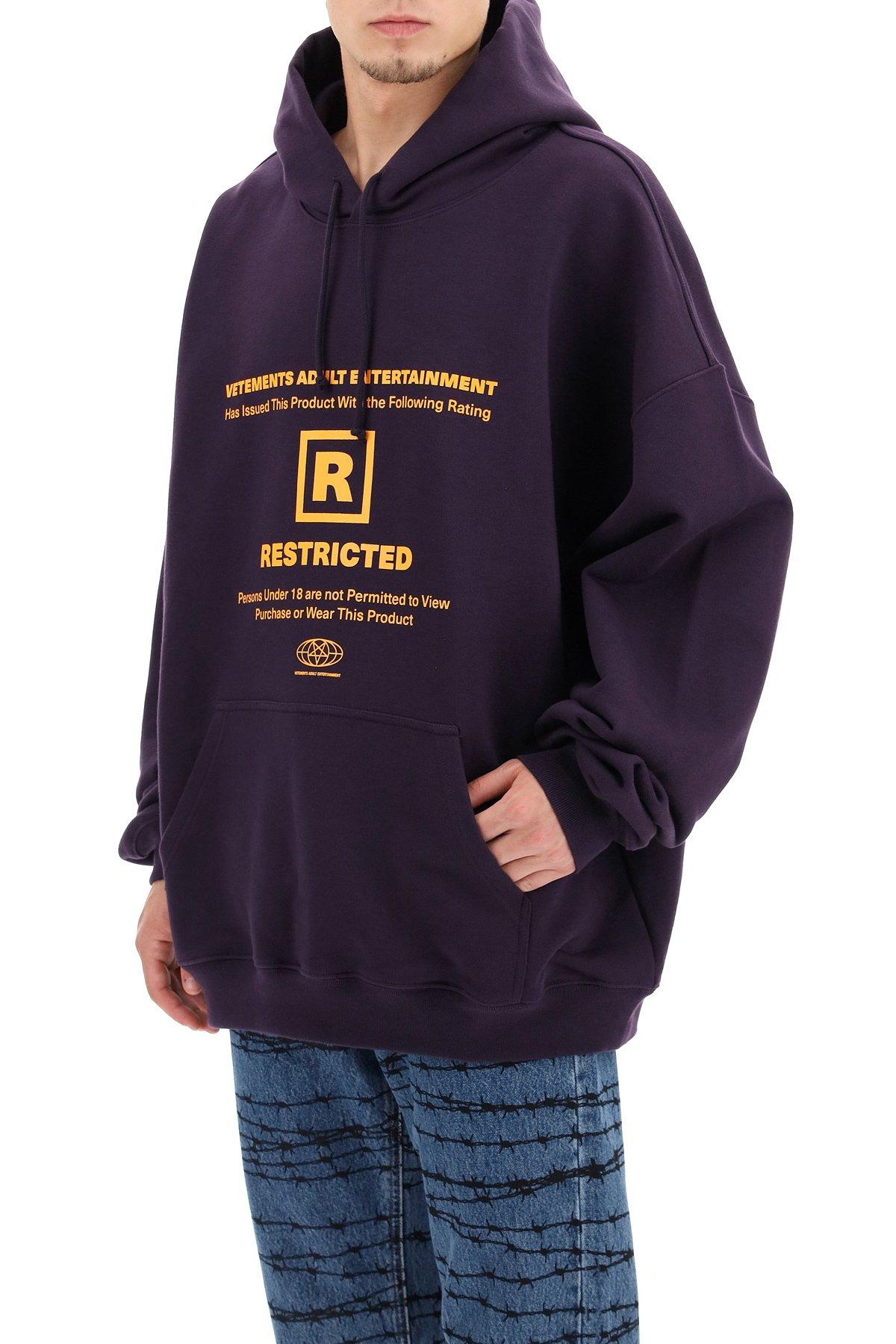 Vetements R-restricted Logo Hoodie in Blue for Men | Lyst Canada