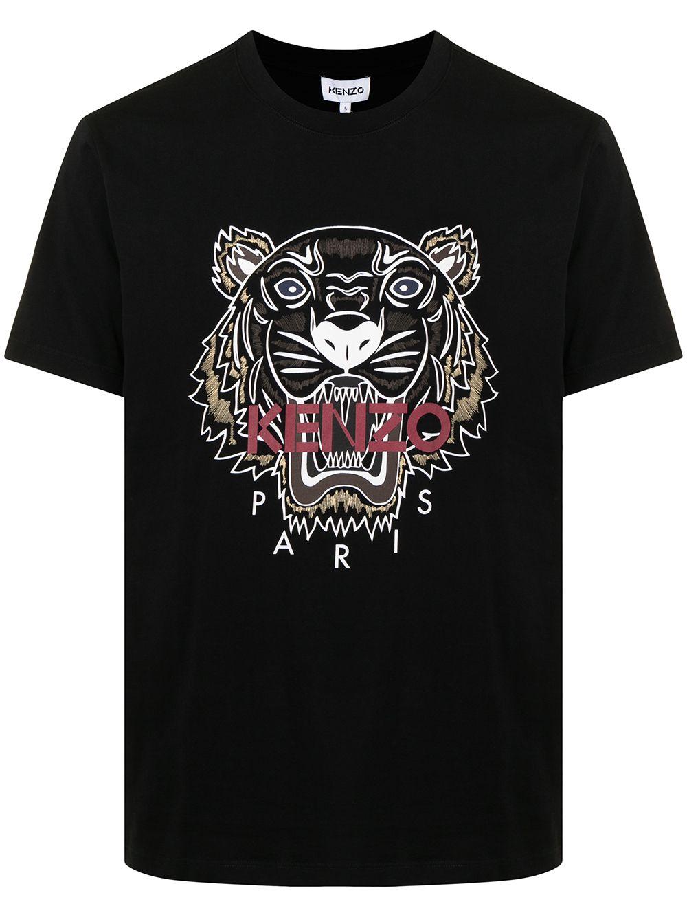 KENZO Tiger-print Cotton T-shirt in Black for Men | Lyst