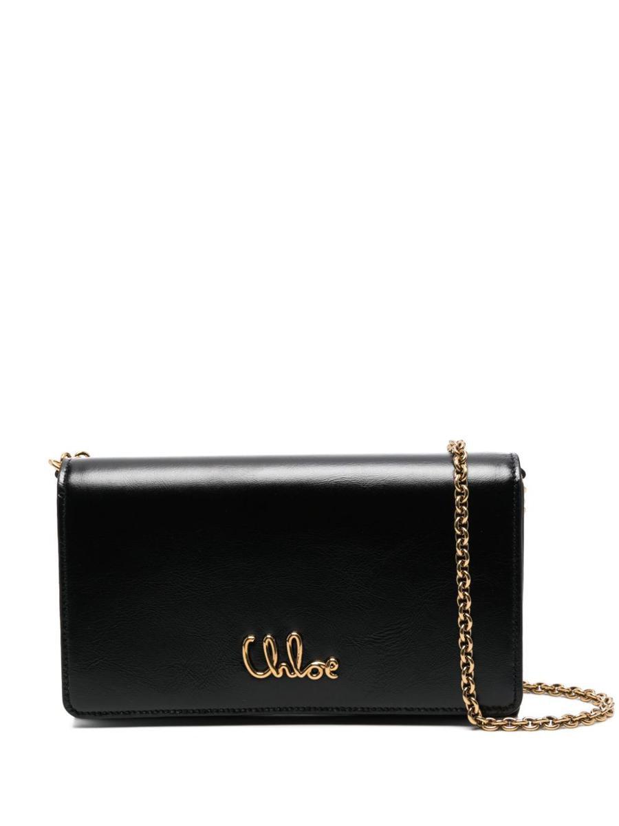 デザイン性に魅了☆ CHLOE Chloe Iconic black clutch Chloé Black Leather Chloã© Iconic Clutch | italist