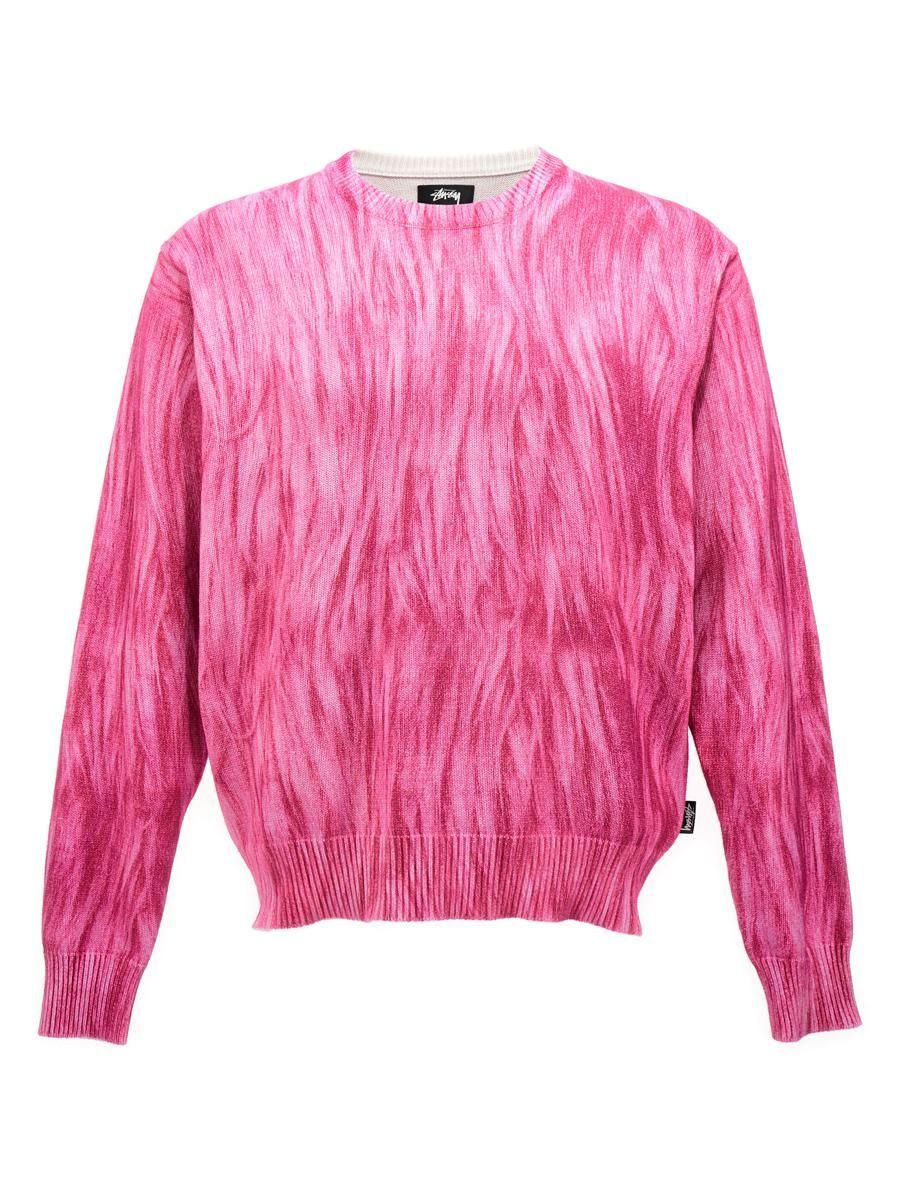 Stussy 'printed Fur' Sweater in Pink for Men | Lyst