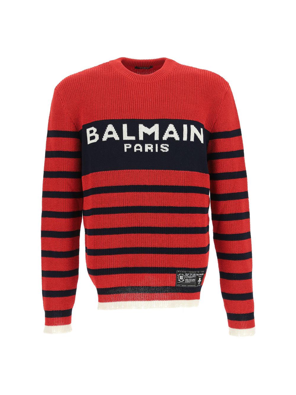 Balmain Wool Sweaters & Knitwear in Red for Men - Save 8% | Lyst